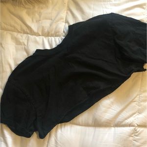 black Cropped Workout Top